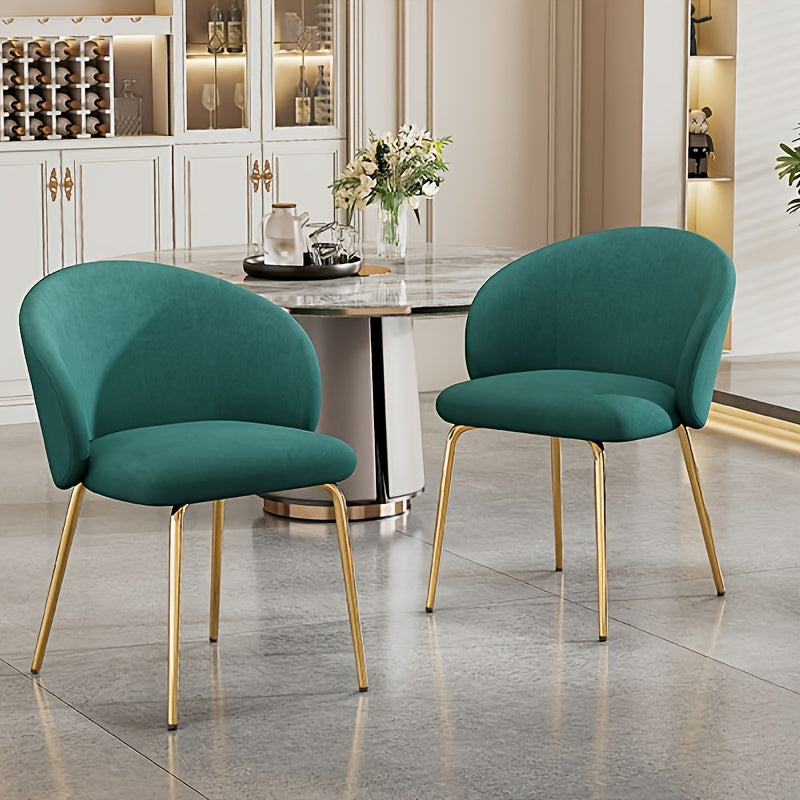 Groene Eetkamerstoelen – Stoelen – Armleuningstoelen – Keukenstoelen – Woonkamerstoelen – Comfortabele Zitting – Gouden Poten