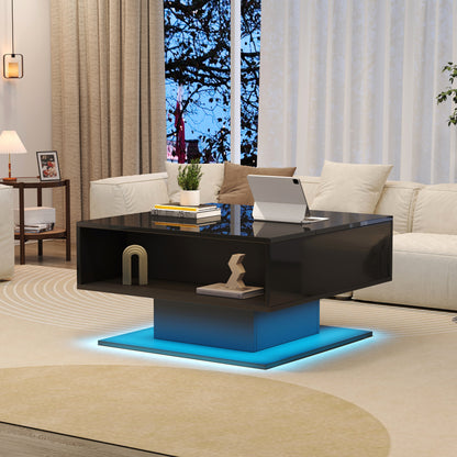 Moderne Haltafel – Ingangstafel – Gangtafel – Bijzettafel – Opbergtafel – Zwart Metalen Frame – Wit MDF Tafelblad – 2 Lades – Verstelbare Voetpaden