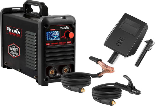 CEVIK PRO CE-TECHNO200LCD - Inverter lasapparaat MMA/TIG - 20-200 Amp - Elektroden tot 4 mm - Geavanceerde besturingstechnologie - Veelzijdigheid van materialen - Compact en draagbaar - Inclusief