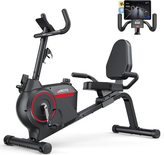JOROTO JH30/JH30PRO Ligfiets voor Thuis, Bluetooth Magnetische Ligergometer, Hometrainer voor Senioren met 136KG Gewichtscapaciteit, LCD Scherm, Verstelbare Zitting voor Cardiotraining