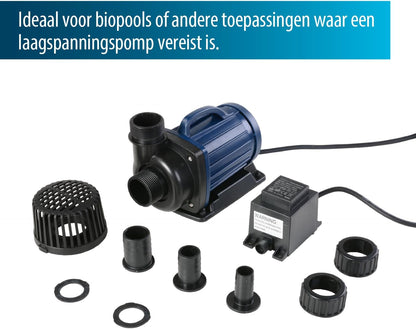 Laagspannings Vijverpomp – Waterpomp – Vuilwaterpomp – Zwemvijverpomp – Fonteinpomp – 12 Volt 70 Watt – 8.000 L/u Debiet met Droogloopbeveiliging