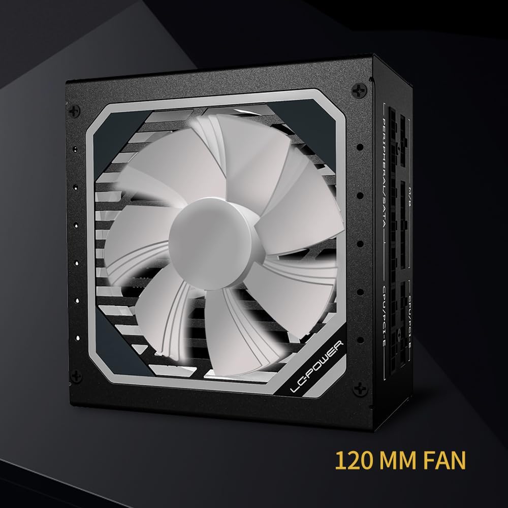 LC-POWER 1000W PC Voedingen Super Silent Modular Serie Volledig Modulair Kabelmanagement 80Plus Gold, LC1000M V3.0