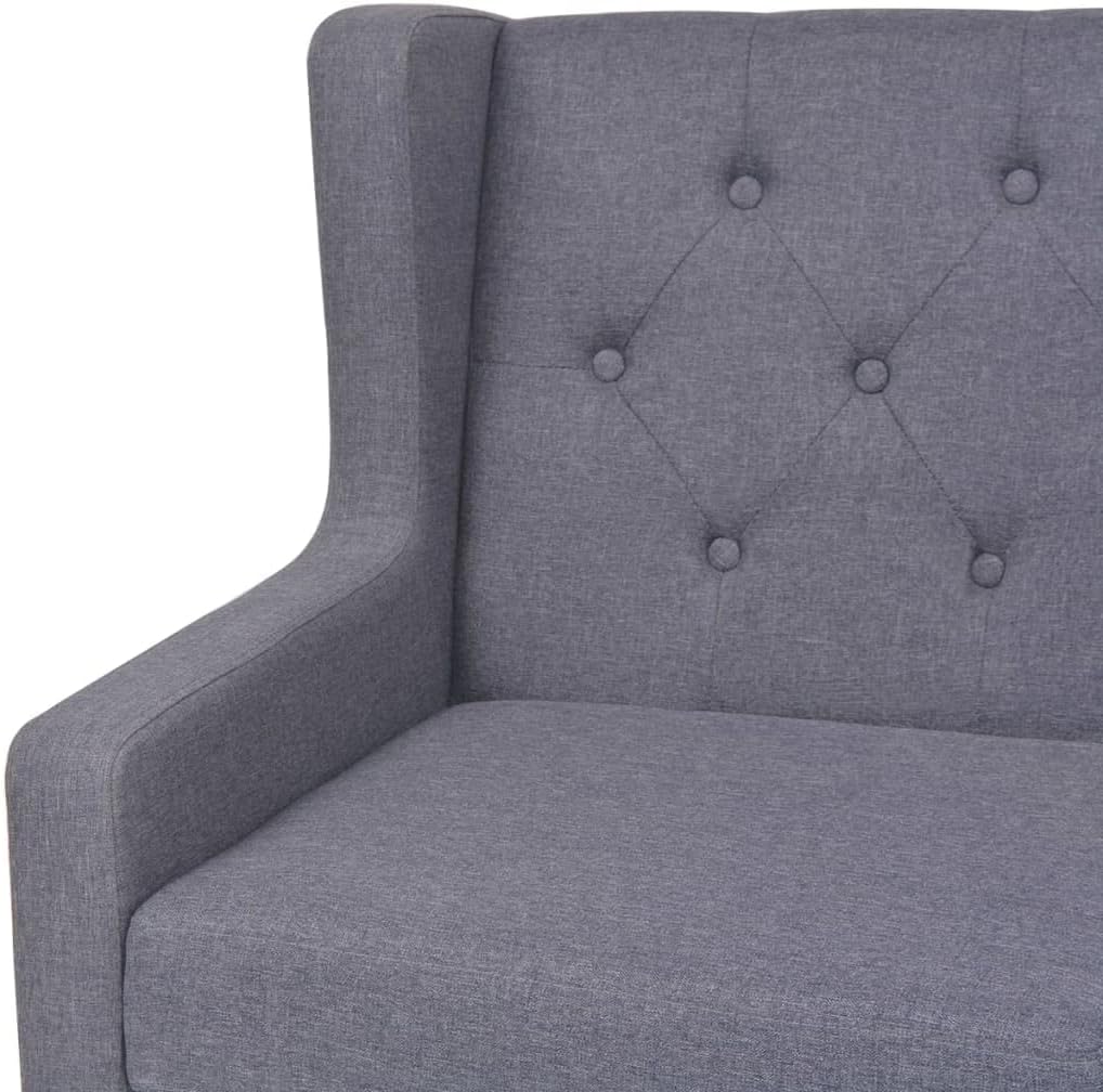 vidaXL Three seater sofa fabric grey, fabric sofa, lounge, living room sofa, fabric sofas, loungers, living room sofas, living room sofas, living room sofas - QUORE