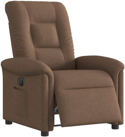 Gecheer Relax Chair Electric Brown Fabric, Recliner Chair Television Chair Reading Chair for Living Room Bedroom Reading Corner Guest Room 3303238