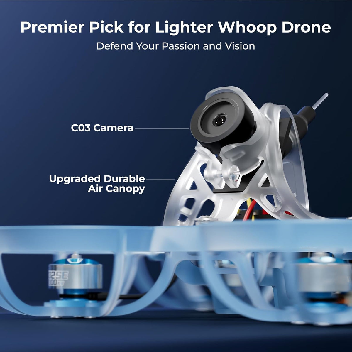 BETAFPV Air65 Brushless Whoop Quadcopter, 1S Ultralight 65mm Micro Whoop Drone with C03 FPV Camera, 0702SE Ⅱ 27000KV Motors, G473 5IN1 Air Brushless FC ELRS Receiver for Indoor Outdoor FPV Racing