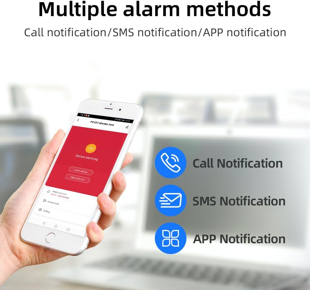 XNY WiFi huisalarm, diefstalbeveiliging, huis 4G, kit, 12 stuks, draadloos huisalarm met app-alarm, bewegingsmelder, deurraamsensor, afstandsbediening, sirene, werkt met Alexa en Google Assistant