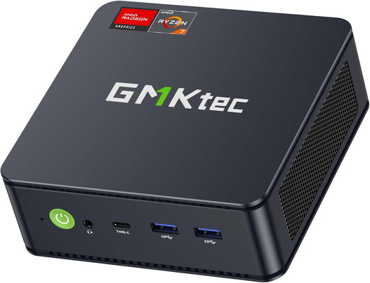 GMKtec AMD Ryzen 7 Mini PC W-11 Pro 7730U(Schlagen Sie Ryzen 7 5825U) (8 C/16 T4,50 GHz), M5 Ultra Dual LAN 2.5G Mini Computer, 32GB DDR4 RAM+1TB PCIe-SSD, WiFi 6, USB 3.2, USB-C, BT 5.2, DP, HDMI
