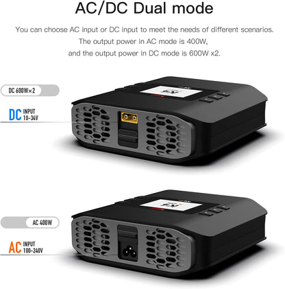 Lipo Balance Oplader – RC Accu Oplader – Dual Port Charger – Battery Charger – Modelbouw Oplader – Slimme AC/DC Oplader – 2 Accu’s Tegelijk – 600W Max Laadvermogen