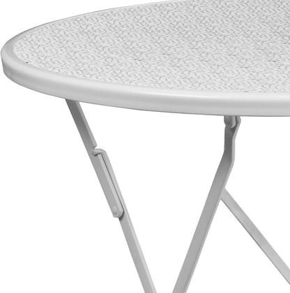 Flash meubel 76,2 cm rond Indoor Outdoor Staal Folding Patio Tafel modern 30'W x 30'D x 28'H wit