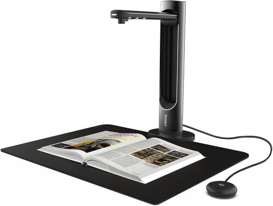 Innex DS200 USB-boekscanner, 26MP, A3-documentenscan, OCR 120+ talen, auto-vlak & uitlijnen, vingerverwijdering, microfoon & LED, handknop & voetpedaal, Win/MacOS