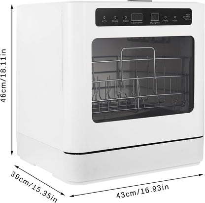 Dishwasher small table dishwasher freestanding camping mini dishwasher with/without water connection usable, 4 programs portable dishwasher for apartments, dormitories and motorhomes - QUORE