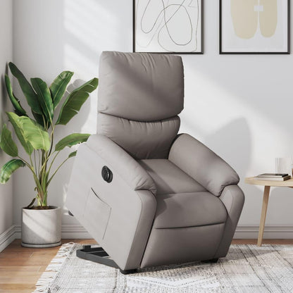 Relaxstoel Met Opstahulp – Elektrische Relaxstoel – Ligstoel – Tv-Stoel – Enkelvoudige Relaxstoel – Elektrisch Kantelsysteem – Taupe Stof – Maximaal 135 Graden Verstelbaar