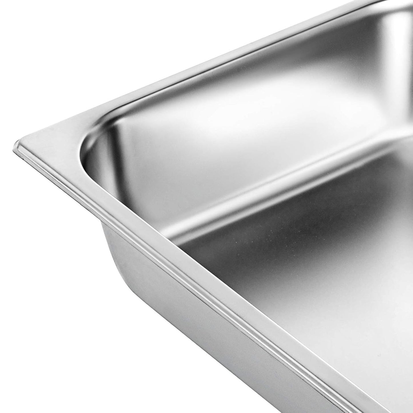 KITGARN 4 "Diepe Stoom Tafelpan Volledige Grootte 13L Diepe Voedsel Container Roestvrij Staal Oven Tray Anti-Jam Stoom Tafel Voedsel Pan Set van 4 Voedsel Pannen (4 "/4 STKS)