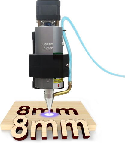 LASER TREE CNC 3018 Lasermodule Kit, 10W optisch vermogen laserkop met luchtondersteuning, vaste brandpuntsafstand 45mm lasergraveermodule, dubbele puntcompressie Compatibel met CNC 3018 machine, 12V