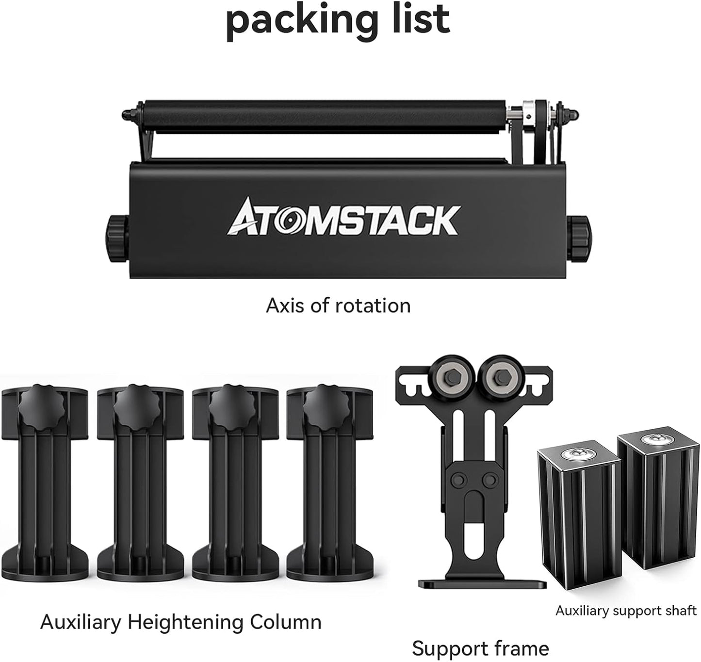 Laserrotatieroller – Rotatiemodule Voor Lasergraveermachine – Graveerroller – Y-As Rotatiewals – Roterende Roller Voor Cilindrische Objecten – 360° Gravure – 8 Instelbare Diameters Van 4 Tot 100 Mm
