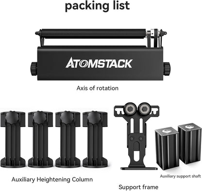 Laserrotatieroller – Rotatiemodule Voor Lasergraveermachine – Graveerroller – Y-As Rotatiewals – Roterende Roller Voor Cilindrische Objecten – 360° Gravure – 8 Instelbare Diameters Van 4 Tot 100 Mm