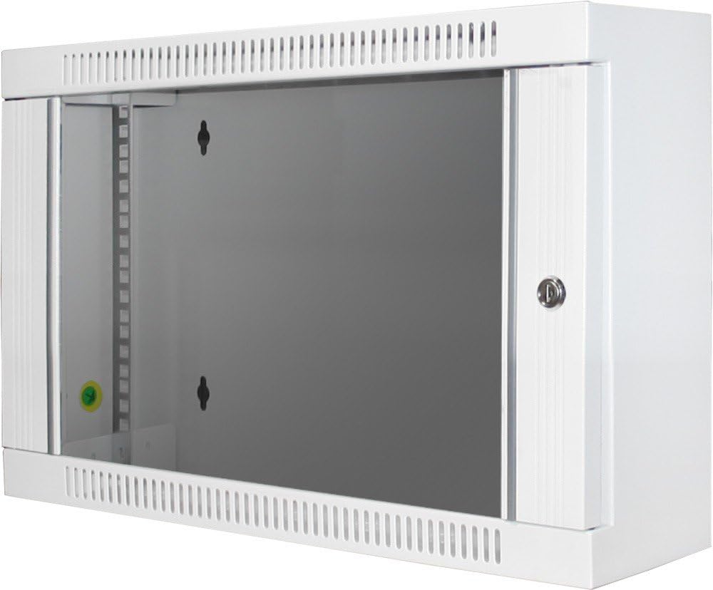 Wandverdeler 19 inch 6U – Netwerkkast – Patchkast – Wandkast – Rackkast – 600 x 150 mm – Veiligheidsglasdeur met slot