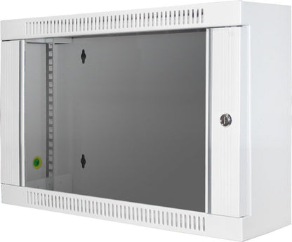 Wandverdeler 19 inch 6U – Netwerkkast – Patchkast – Wandkast – Rackkast – 600 x 150 mm – Veiligheidsglasdeur met slot