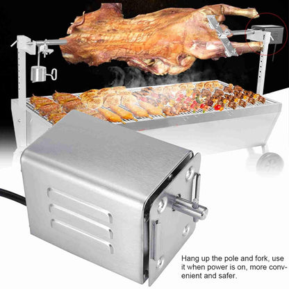 Shish Kebab Grill met Motor, 30 Kgf Roestvrijstalen BBQ Draaispitmotor, Elektrische Braadgrillmotor, Elektromotor 230 V Verstelbaar, Speenvarkengrillmotor (EU-stekker 220 V)