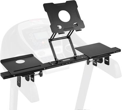 INMAKER Loopband bureaubevestiging, loopband, laptophouder, in hoogte en breedte verstelbaar, laptopstandaard voor loopband, zwart