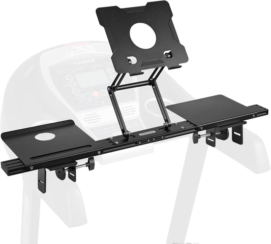 INMAKER Loopband bureaubevestiging, loopband, laptophouder, in hoogte en breedte verstelbaar, laptopstandaard voor loopband, zwart