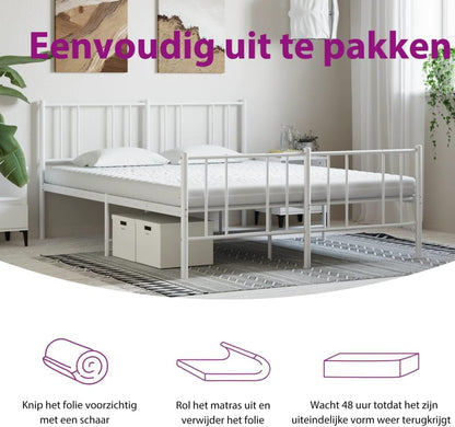 vidaXL Schuimmatras 7 zones hardheid 20 ILD 160x200 cm wit, matras, logeermatras, koudschuim of traagschuim, bedmatras, ledikant matras