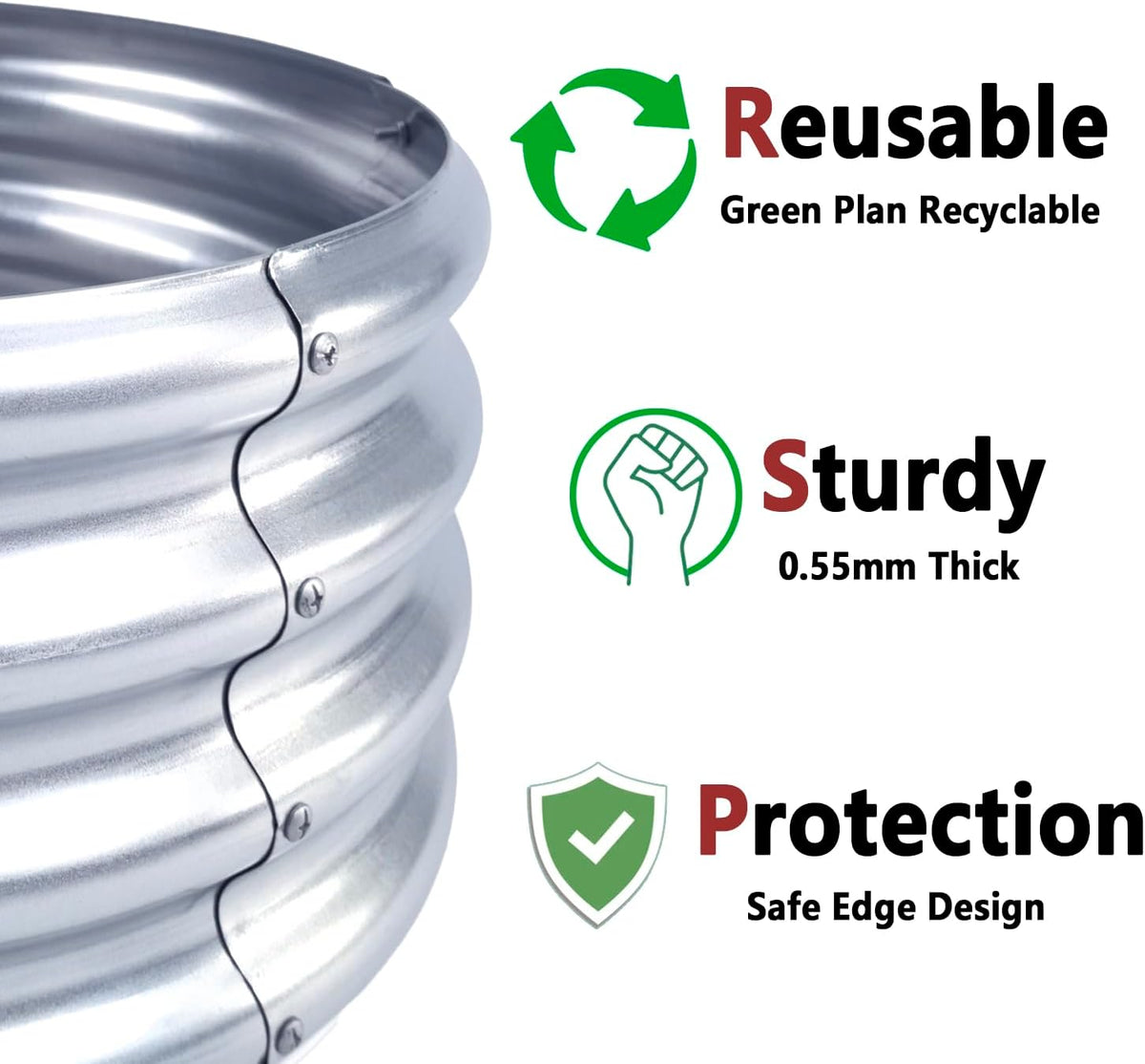 2 stuks verhoogd tuinbed 4 x 4 x 1 ft rond gegalvaniseerde metalen verhoogde tuindozen outdoor plantenbak voor groenten bloemen kruiden (4×4×1 ft / 120 x 120 x 29 cm)