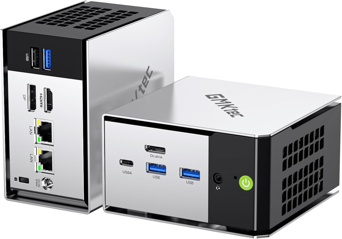 GMKtec Mini PC, M8 Desktop Computer AMD Ryzen 5 PRO 6650H (6C/12T 4.50Ghz) Dual NIC LAN 2.5GbE, 16GB LPDDR5 RAM + 512GB Hard Drive PCle SSD, Oculink, USB4, HDMI, USB-C