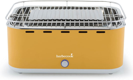Barbecook tafel bbq Carlo houtskool barbecue met draagtas, geschikt voor 6 personen, Sunshine Yellow 44x33x21cm