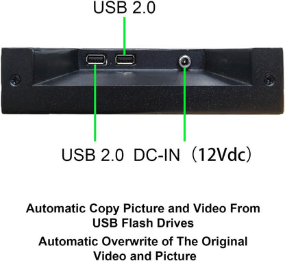 VSDISPLAY Draagbare Reclame Uitgerekte Bar LCD Monitor, 21.3 duim 1920x360 500 neten IPS Scherm met USB 2.0 Videopoort, Auto-play, Gespleten Vertoning