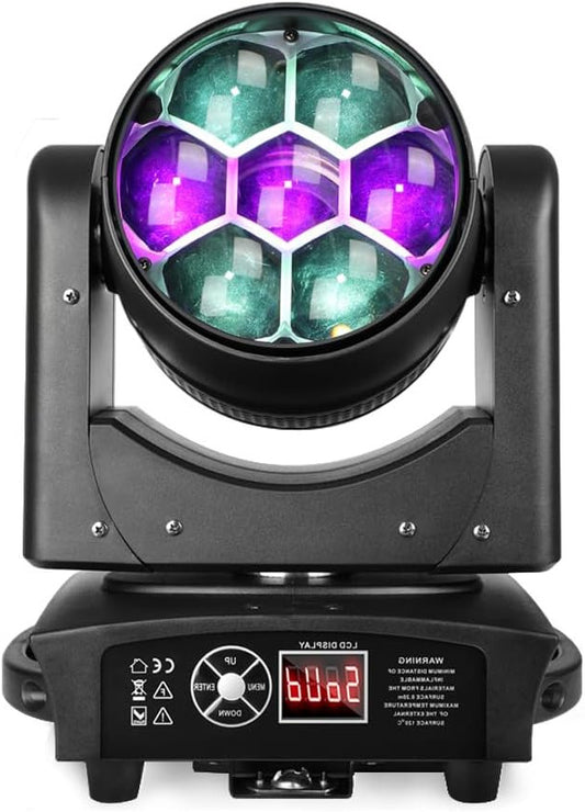 Movinghead Verlichting – LED Moving Head – Disco Licht – Podiumverlichting – DJ Verlichting – 7x40W RGBW LEDs – Verstelbare Zoom 4,5°-45°