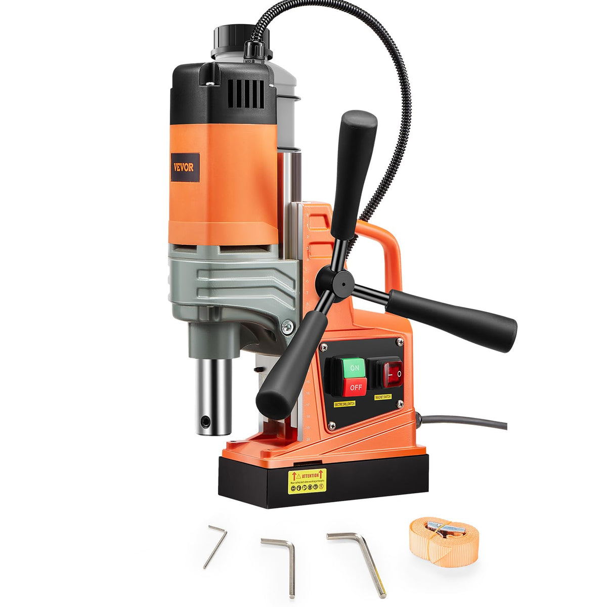 VEVOR Magnetische kolomboormachine, snelheid tussen 0 – 810 omw/min, draagbaar, 220 V-240 V, 50/60 Hz, 1300 W, magneetboormachine max. boordiameter 40 mm, max. diepte 50 mm, magneetkracht tot 13000 N