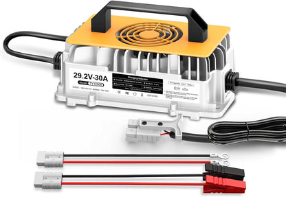 LiFePO4 Batterijlader – Lithium Acculader – 24V Batterijlader – Camper Lader – Boot Lader – 29,2V 30A Krachtige Laadstroom – 0V Wake-Up Functie Veiligheidsbescherming