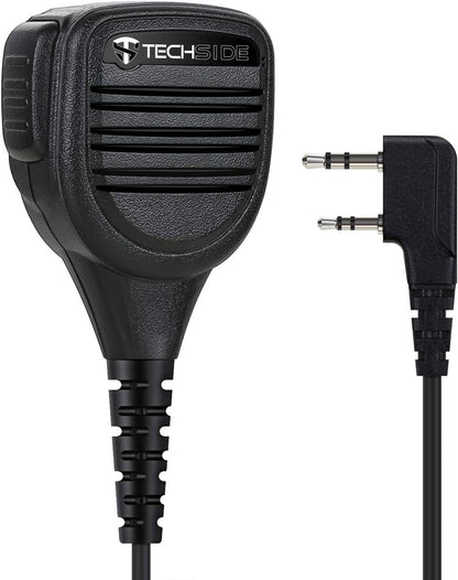 TechSide Kenwood Luidsprekermicrofoon, waterdicht, 2-polig, jack 3,5 + draaibare clip voor radio-ontvanger, compatibel TS-T9+ TI-F8+ Midland G10 G11V CT210 BaoFeng UV5RA UV-82 (5 stuks)