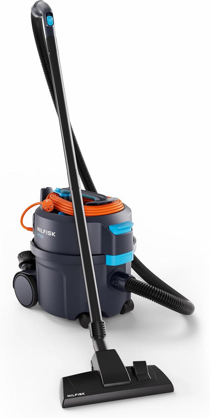 NILFISK Droogzuiger VP400 HEPA XEC EU – incl. filter en sproeiers (afmetingen 398 x 340 x 395 cm, kleur donkerblauw, filterzak volume 15 l, gewicht 5,5 kg) 107421169
