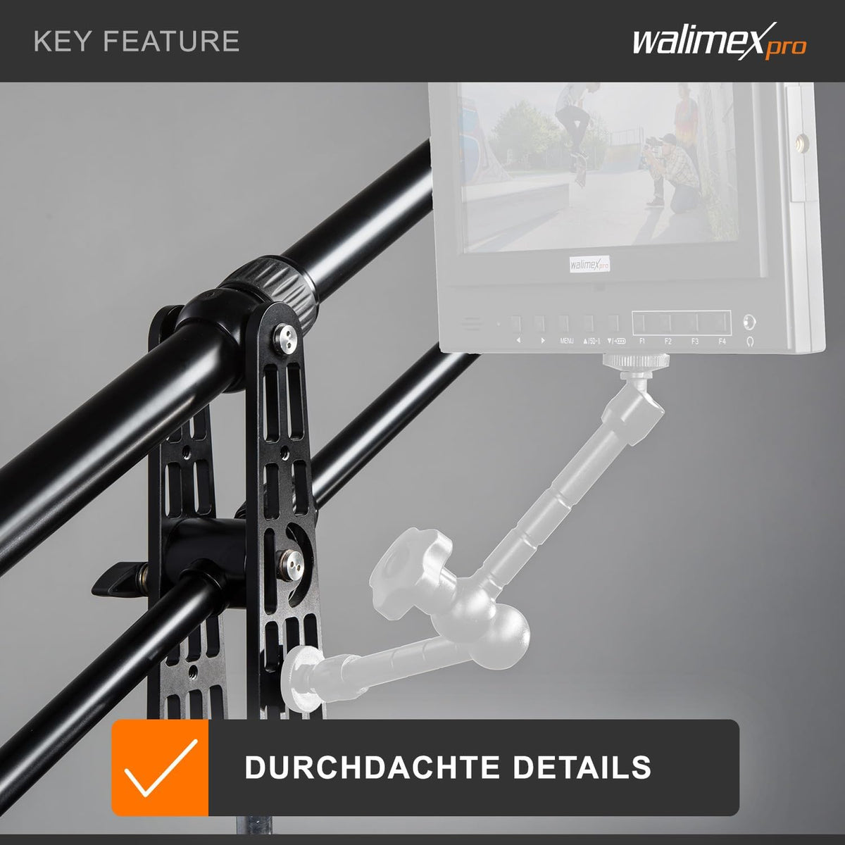 Camerakraan – Camera Jib, Jib Arm, Filmkraan, Boomarm – Incl. Contragewicht – Max. Lengte 200 Cm – Belastbaarheid Ca. 3 Kg