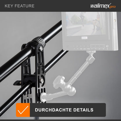 Camerakraan – Camera Jib, Jib Arm, Filmkraan, Boomarm – Incl. Contragewicht – Max. Lengte 200 Cm – Belastbaarheid Ca. 3 Kg