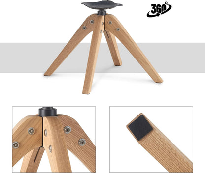 Draaistoelen Eetkamerstoelen – Keukenstoelen – Bureaustoelen – Make-up Stoelen – Set Van 2 – Gestoffeerd Zwart – Massief Eikenhout – 360° Draaibaar