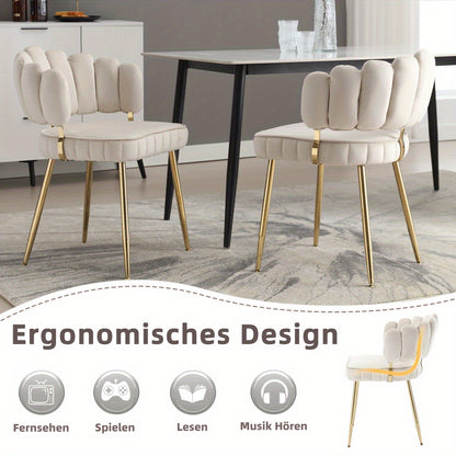 Fauteuil – Relaxstoel – Zitzak – Loveseat – Loungestoel – Moderne Velvet Fauteuil – Bloemenpatroon Rugleuning – Comfortabele Zitting – Met Metalen Poot
