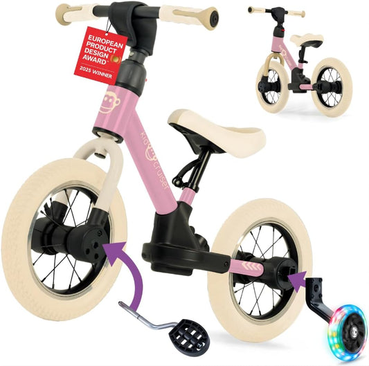 Pedalplay Loopfiets vanaf 2 jaar met LED zijwieltjes en trappers, t/m 6 jaar oud, Driewieler, 3-in-1 design, speelgoed vanaf 2 jaar voor jongens en meisjes, ijzersterk frame