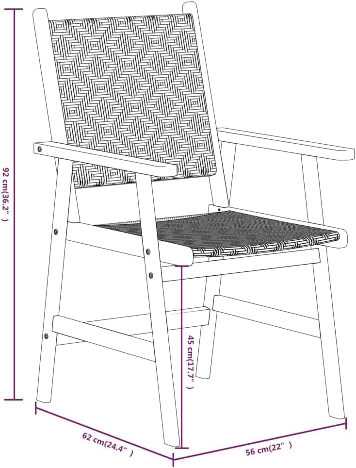 3-delige tuin-eetgroep massief hout acacia loungeset terrasmeubels voor tuin, terras, balkon - QUORE