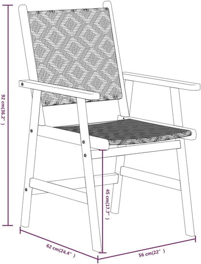3-delige tuin-eetgroep massief hout acacia loungeset terrasmeubels voor tuin, terras, balkon - QUORE
