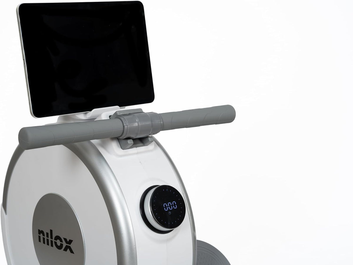 Nilox Rowing Machine XR1, inklapbaar roeitoestel voor thuis met 3 kg zwaar magnetisch vliegwiel, weerstand in 16 standen, tablethouder, stil en compact