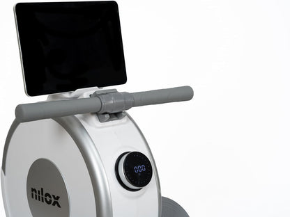 Nilox Rowing Machine XR1, inklapbaar roeitoestel voor thuis met 3 kg zwaar magnetisch vliegwiel, weerstand in 16 standen, tablethouder, stil en compact