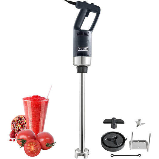 VEVOR Puremixer Elektrische staafmixer 500 W, krachtige pureerstaaf instelbaar 4000-18000 rpm, roestvrij staal multifunctionele staafmixer 855 mm afneembare roerstaaf, incl. wandhaak & reservemeskop