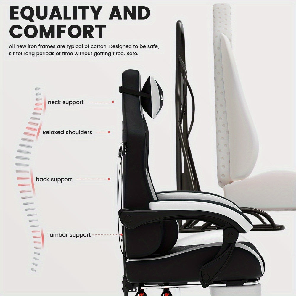 Gamingstoel – Gamestoel – Gaming Chair – Game Stoel – Bureaustoel – Ergonomisch Ontwerp – Verstelbare Voetsteun