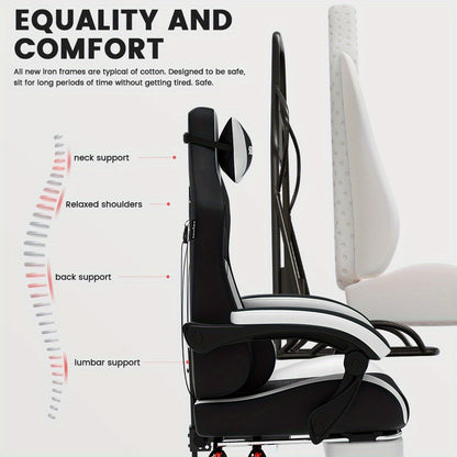 Gamingstoel – Gamestoel – Gaming Chair – Game Stoel – Bureaustoel – Ergonomisch Ontwerp – Verstelbare Voetsteun