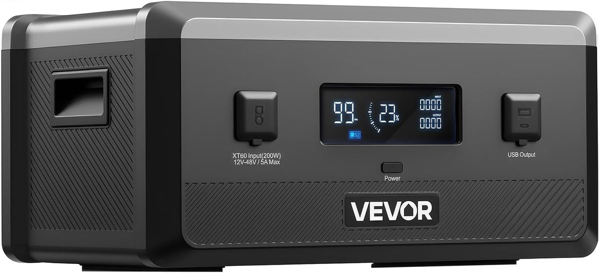 VEVOR Extra accu voor draagbaar stroomstation, extra 2160 Wh LifePO4-uitbreidingsaccu met 3 uitgangspoorten voor thuis, camping, reizen, camper, noodgevallen