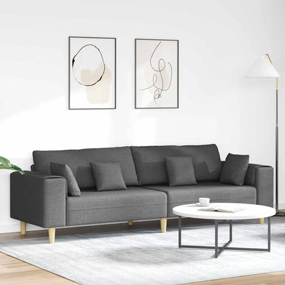 Bank – Bankstel – Sofa – Zitmeubel – Woonkamermeubel – Donkergrijs Stof – Ergonomisch Comfort – Stevig Multiplex Houten Frame