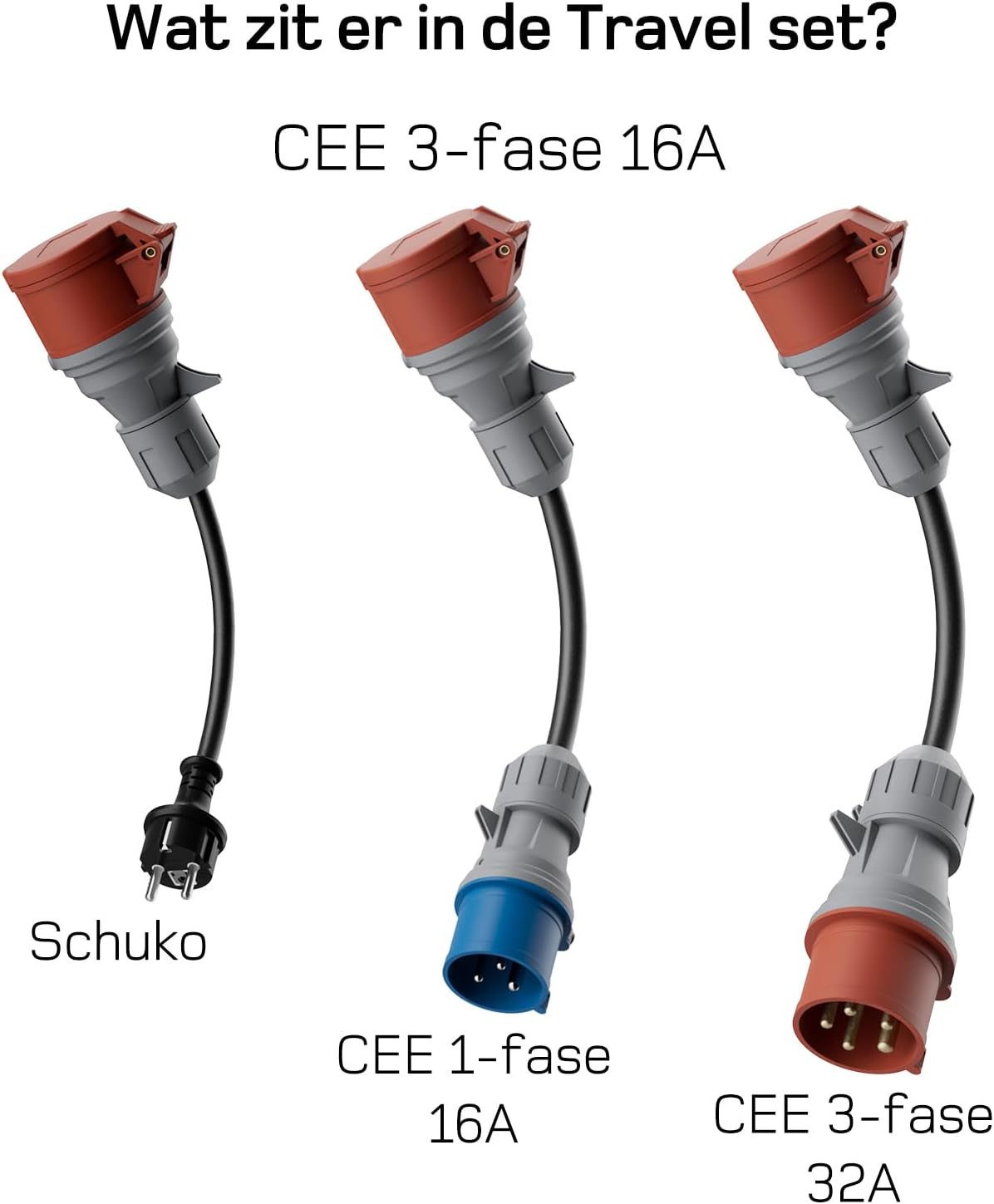 dé EV Charger Type 2 11kW [7m, 3-Fase, 6-16A] Laadpaal 11kw 3 Fase met Traveller Set, Mobile Wallbox voor model Y/3, ID.3/4/5, Enyaq, EX30/XC40, Niro en Andere EV&PHEV